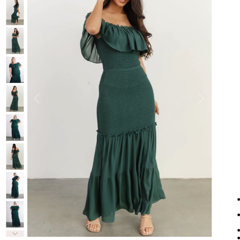 Green Smocked Maxi Dress